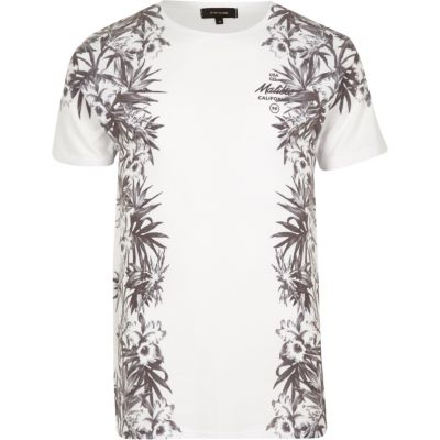 White floral Malibu print T-shirt